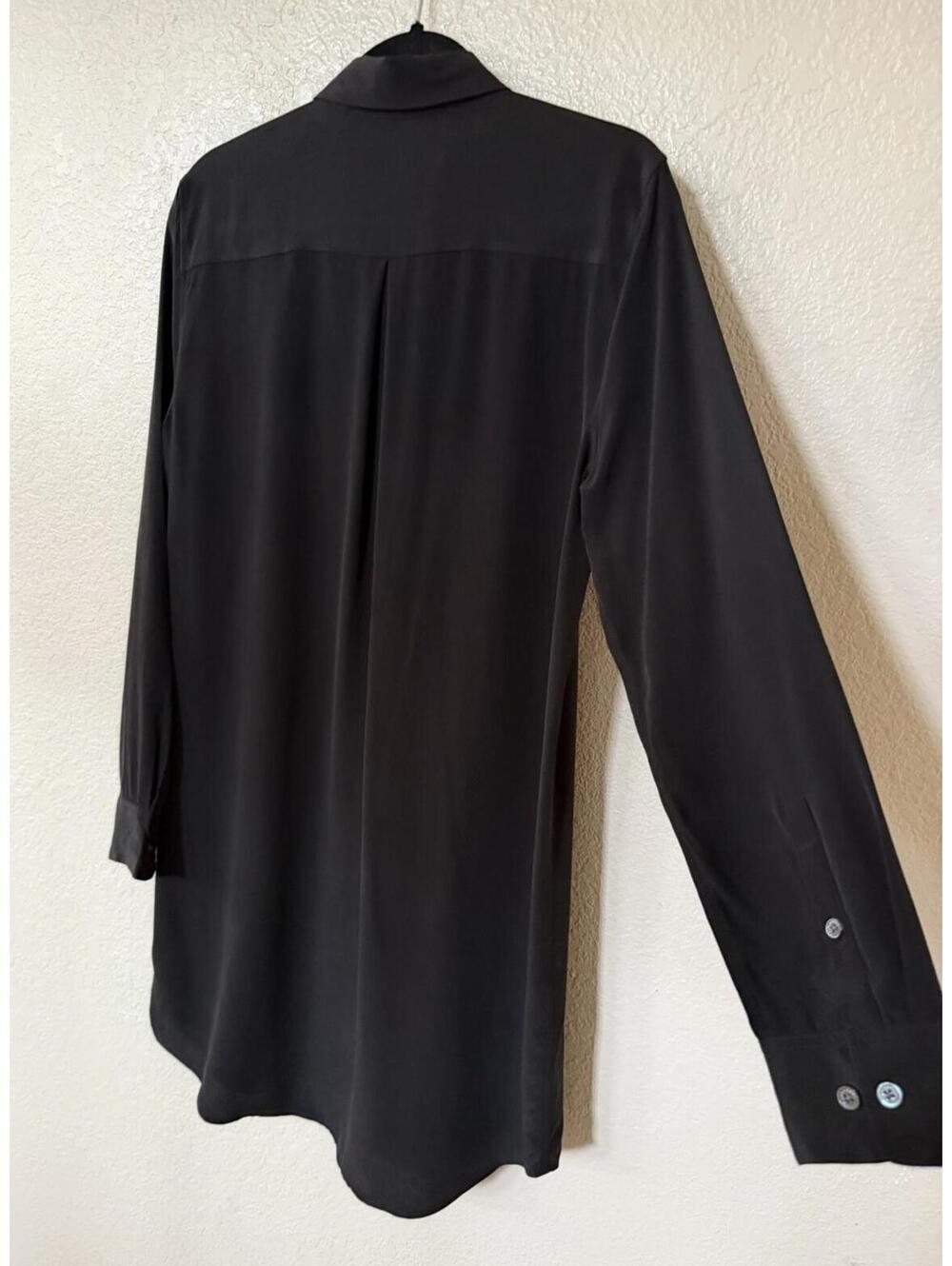 New Equipment Essential Silk Shirt Dress In Black Size M $325 - Picture 9 of 12